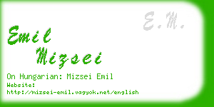 emil mizsei business card